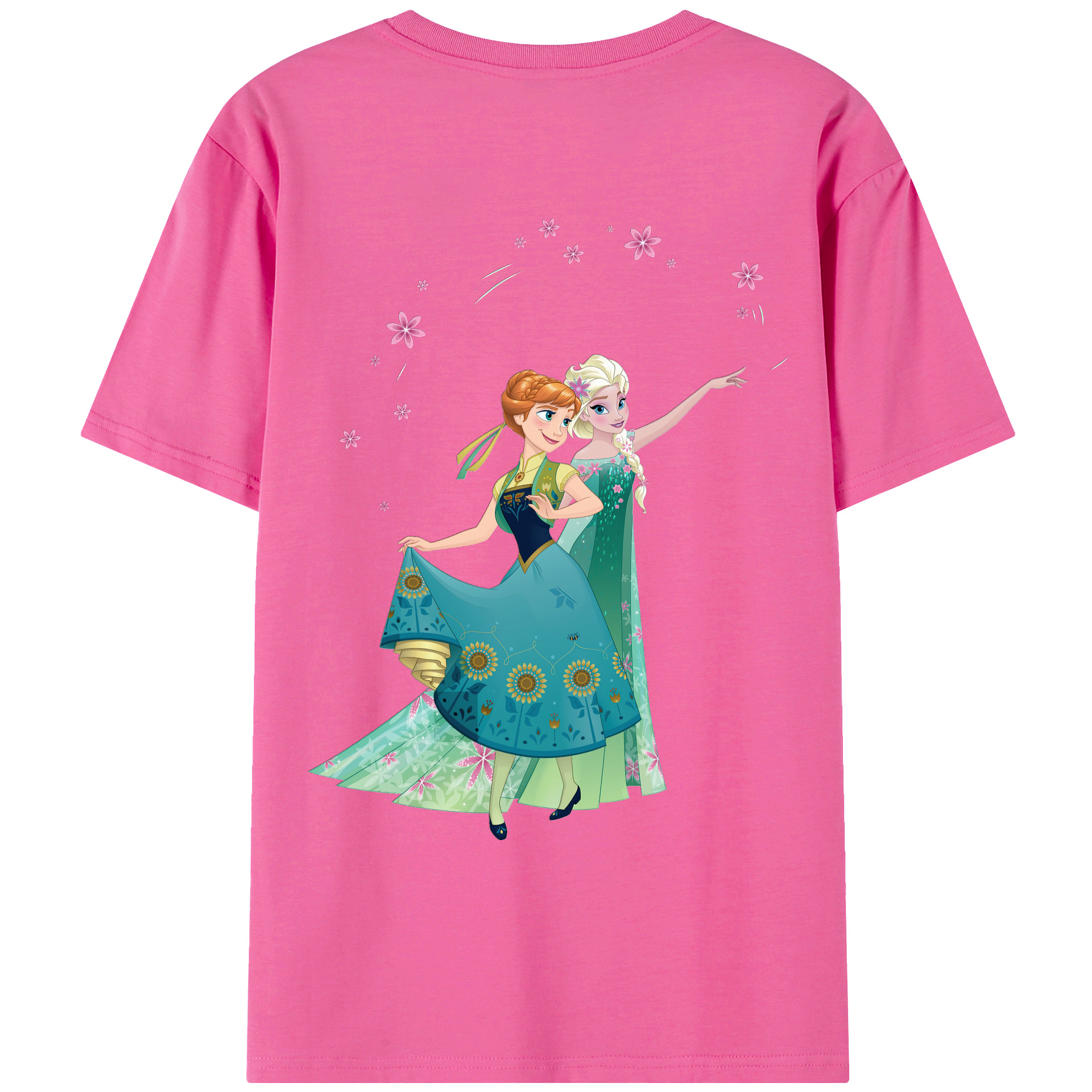 （画像用） アナと雪の女王 アンナ エルサ Frozen Anna Elsa レディース半袖Tシャツ(バックプリント)